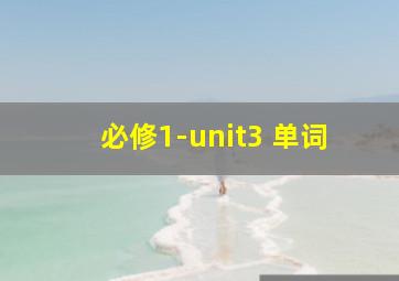 必修1-unit3 单词